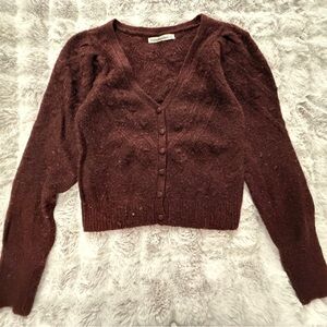 Abercrombie & Fitch Women's Burgundy Cardigan Sweater Small